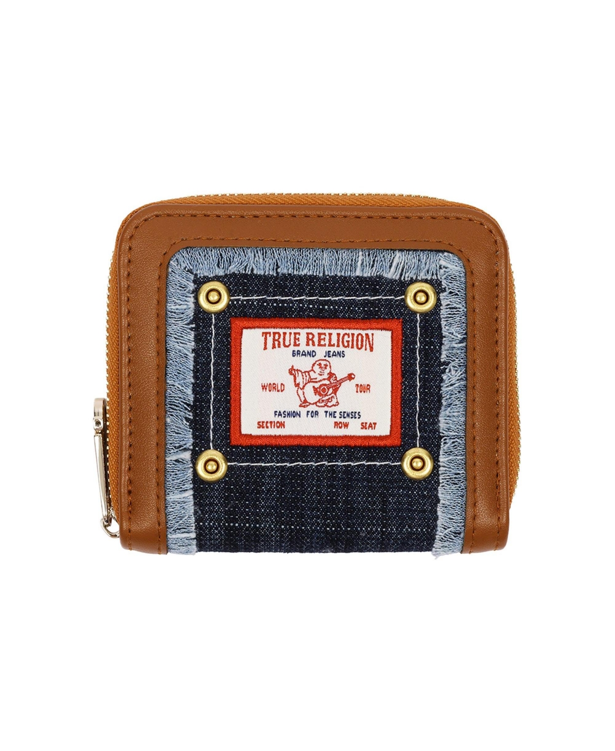 True Religion Frayed Edge Zip Around Small Wallet