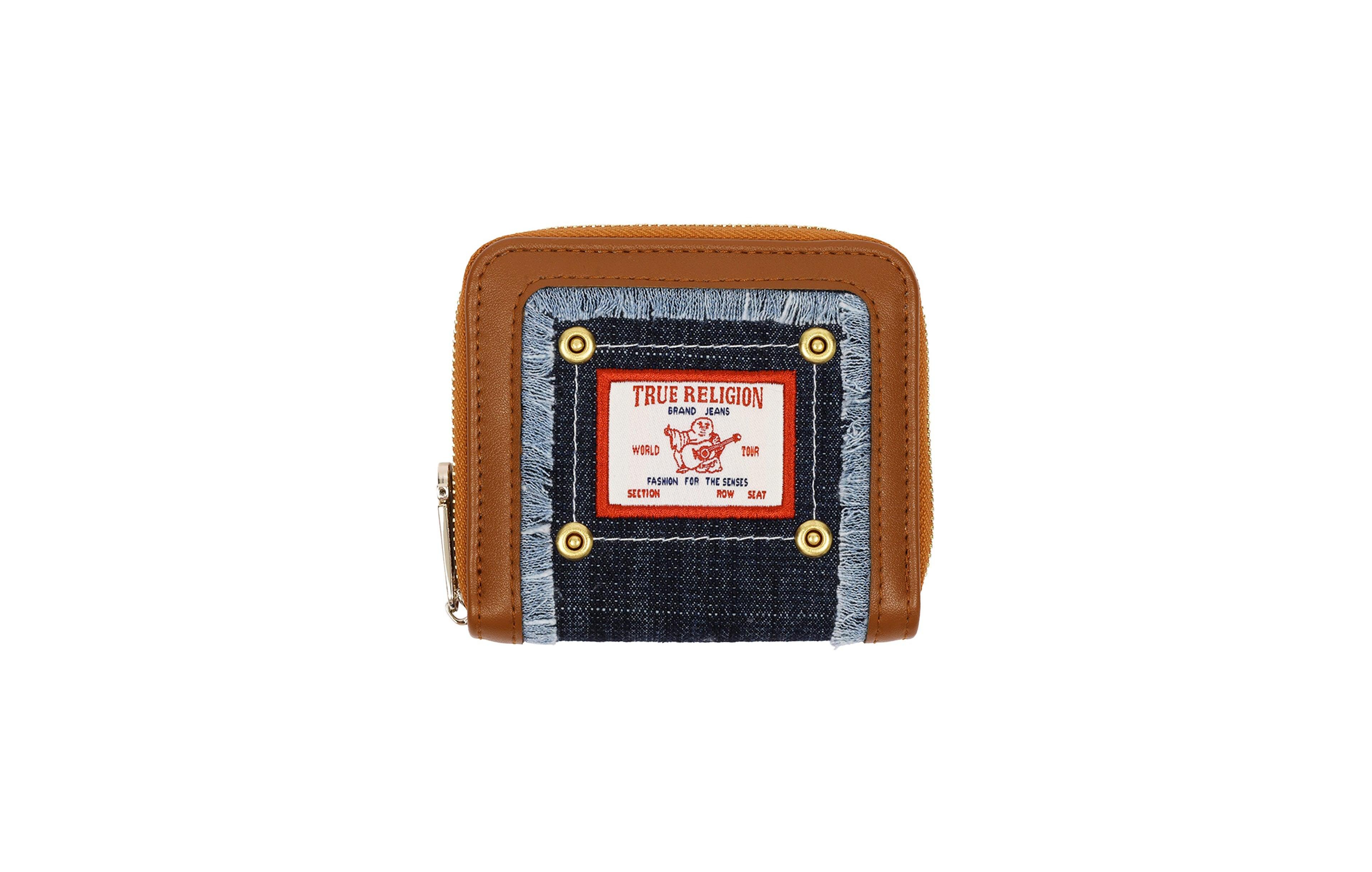 True Religion Frayed Edge Zip Around Small Wallet