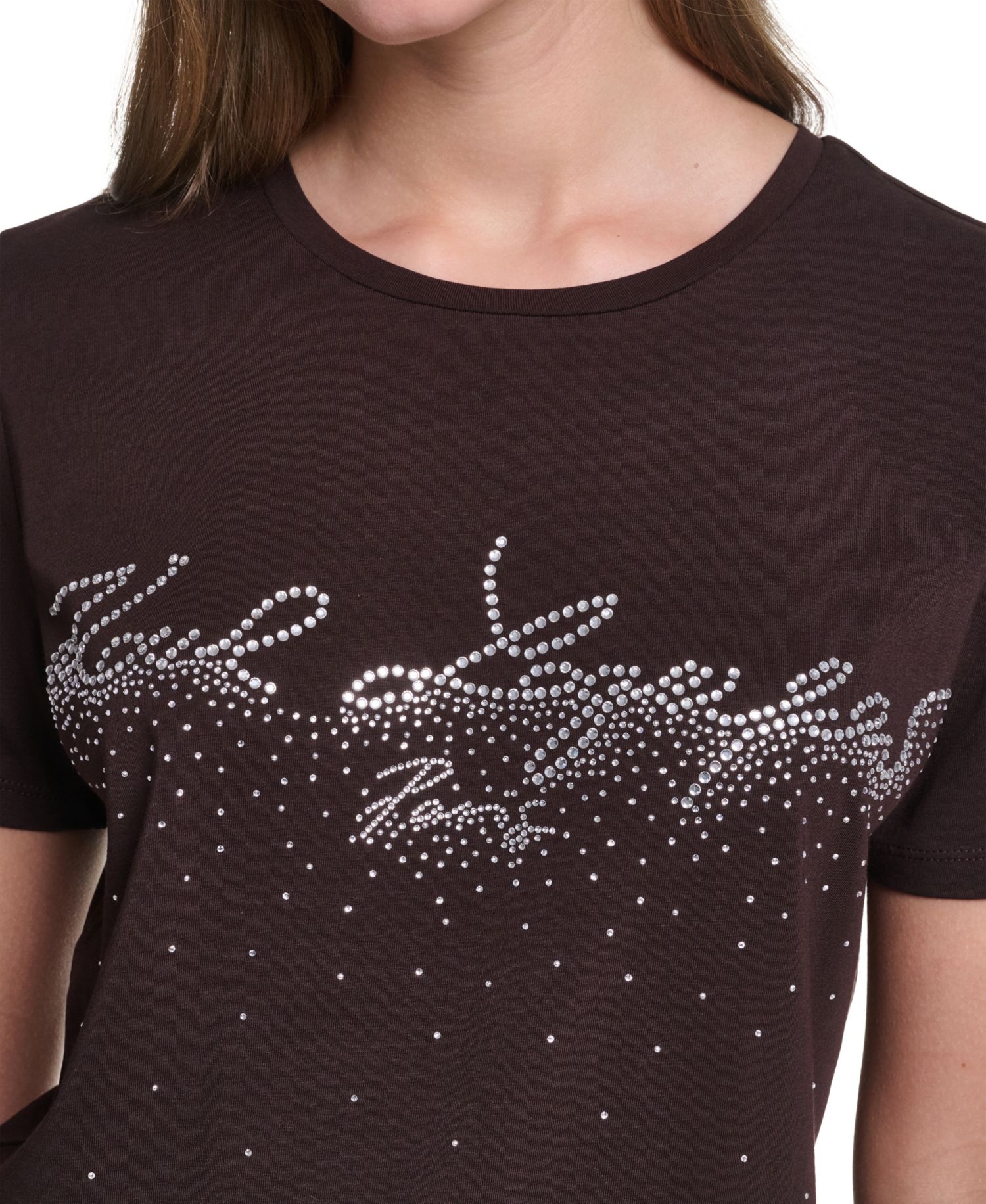 Women's Sparkle Embellished Logo Graphic Crewneck T-Shirt