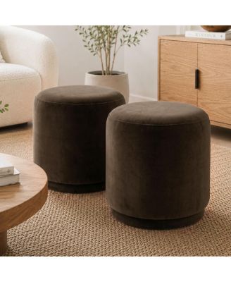 Round Swivel Ottoman,360-Degree Rotating Accent Seat for Living Room or Office