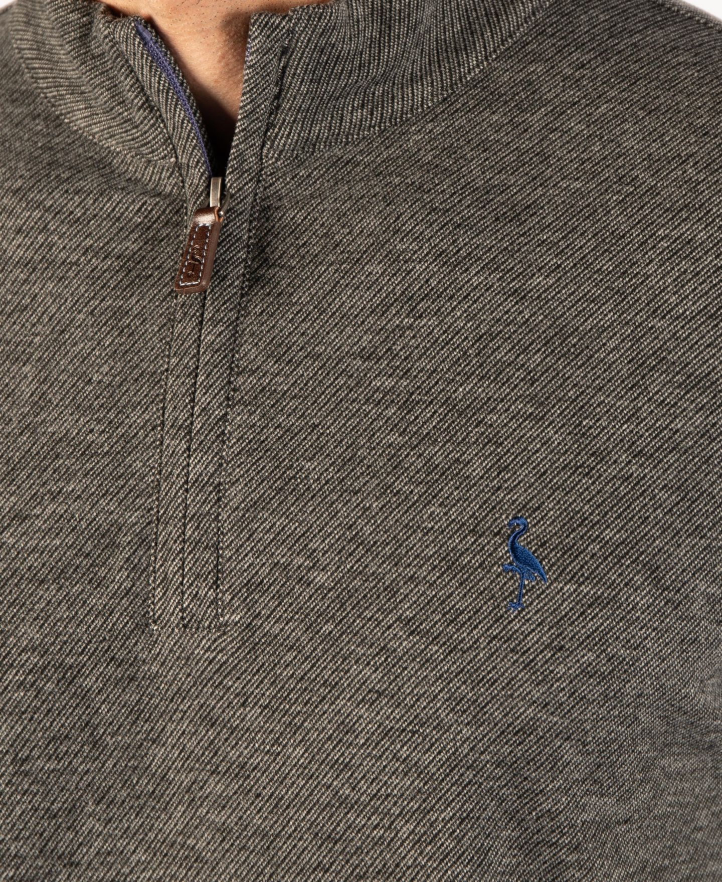 Мужской свитер Tailorbyrd Brushed Melange Twill Quarter Zip, цвет: Тёмный серый — фото 4