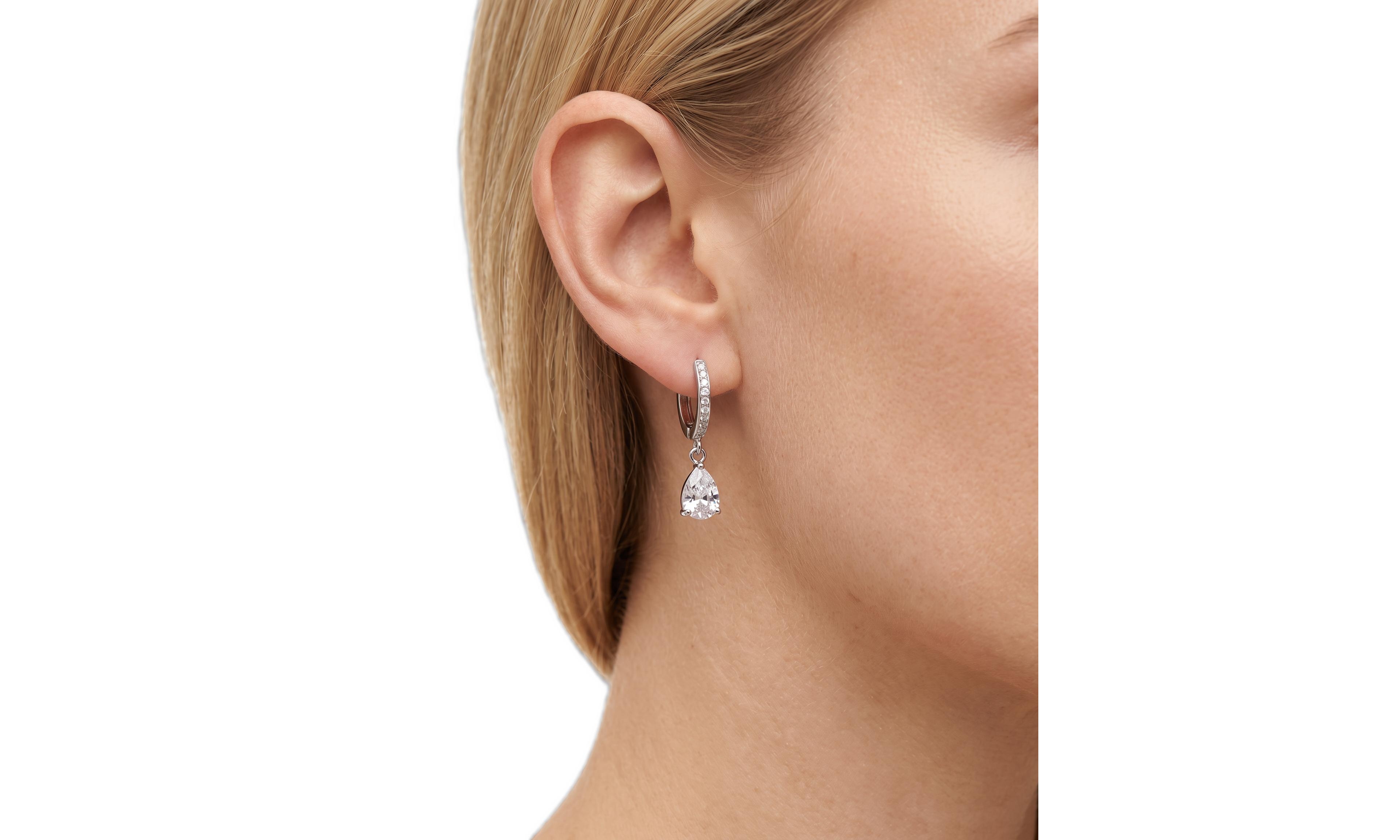 Joey Baby Cultured Freshwater Pearl Cubic Zirconia Teardrop Drop Earrings