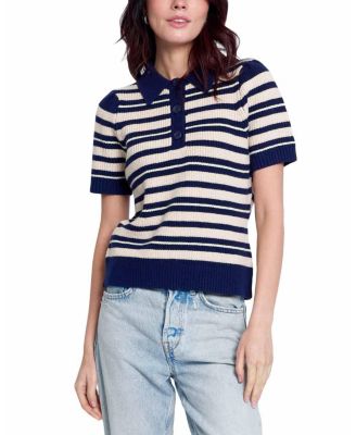Women's Birch Polo Striped Puff-Sleeve Sweater