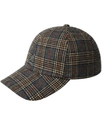 Plaid Earflaps Wool-Polyester Blend Baseball Cap
