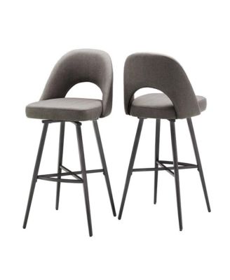 Krista Fabric Swivel Bar Stool (Set of 2)