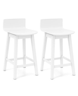 24.5-Inch Swivel Wooden Bar Stools with a Low Back