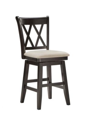 Lea Cross Swivel Counter Stool with Linen Seat