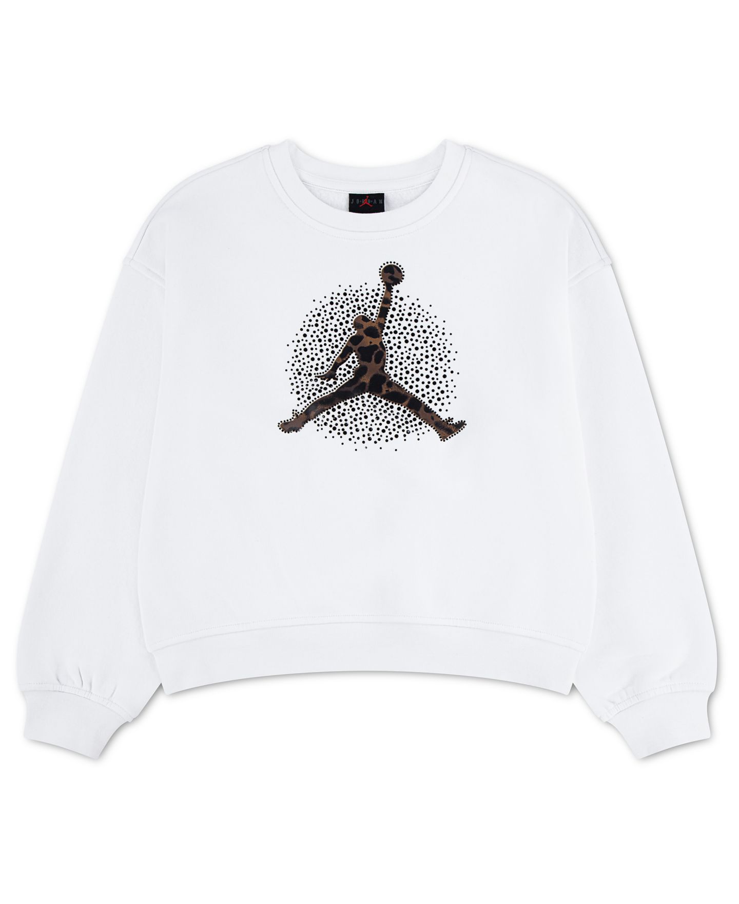 Детский свитшот Jordan Jumpman Fierce and Fearless с принтом, 7-16, цвет: Белый — фото 1