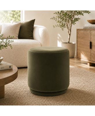Round Swivel Ottoman, 18.5" 360-Degree Rotating Accent Seat for Living Room or Office