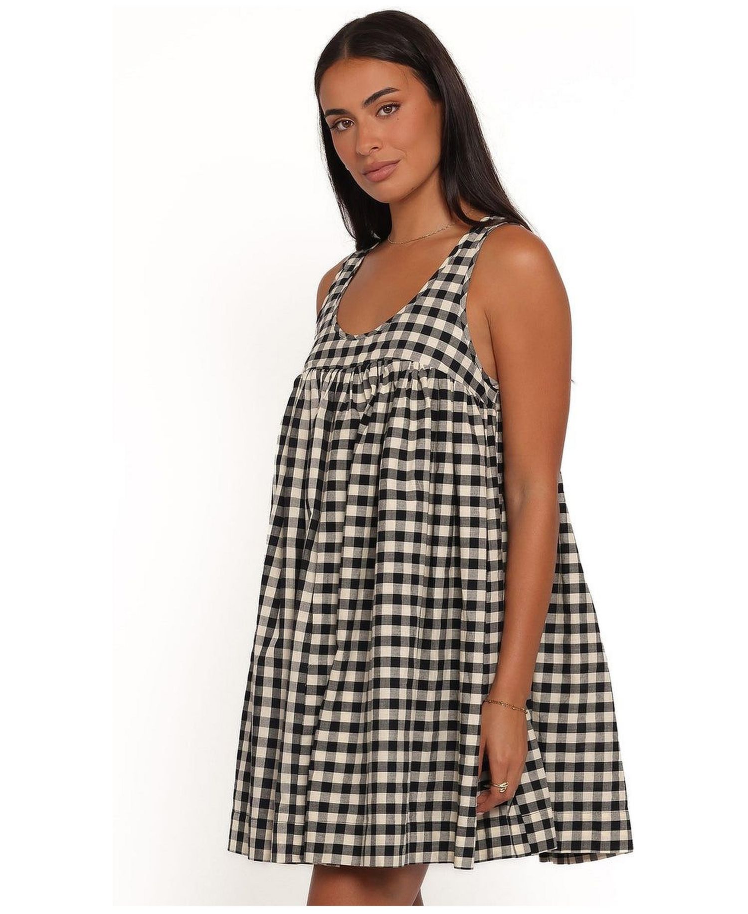 Women's Atria Gingham Scoop-Neck Mini Dress