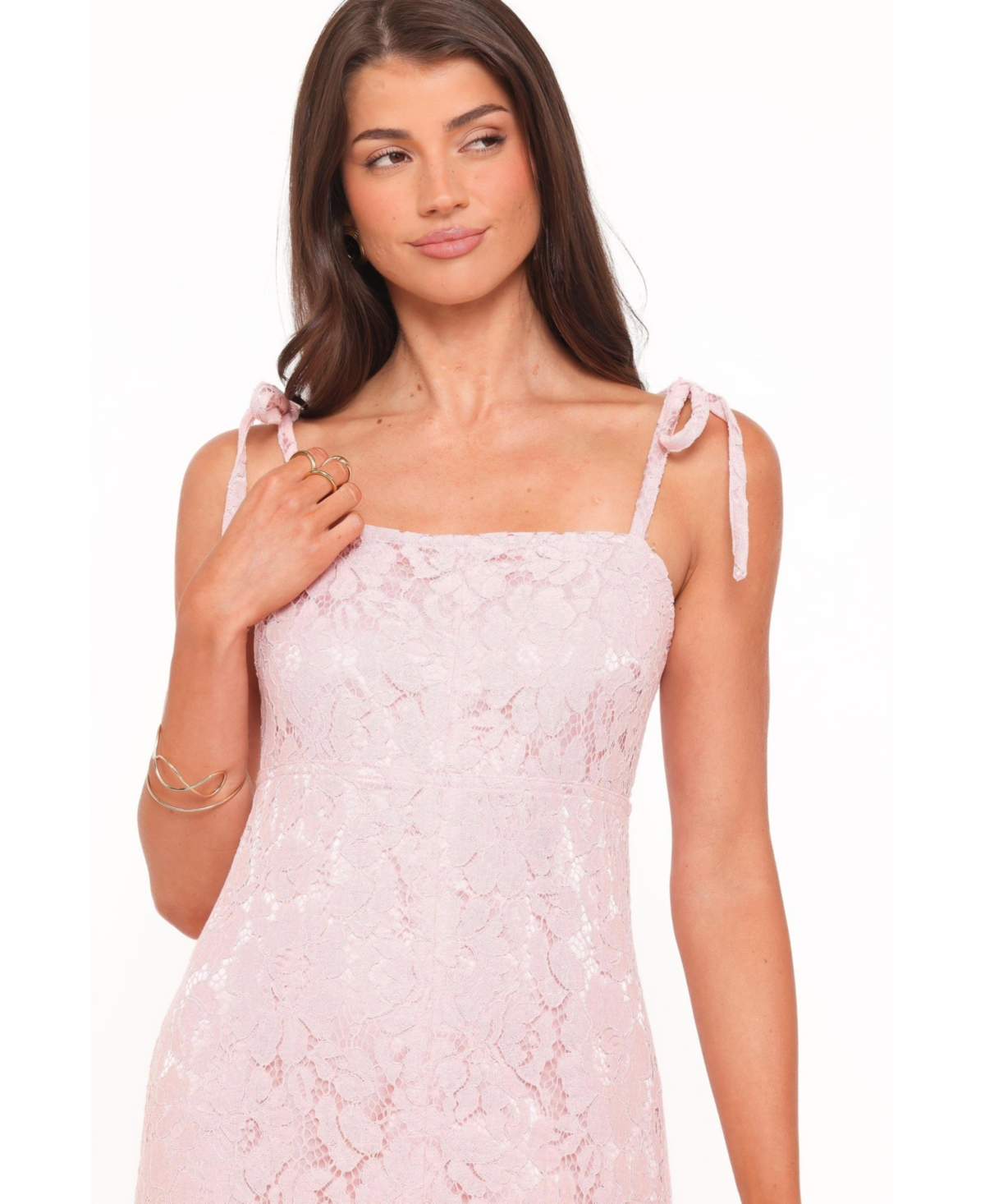 Petal and Pup Women's Nicolette Lace Floral Square Neck Maxi Dress