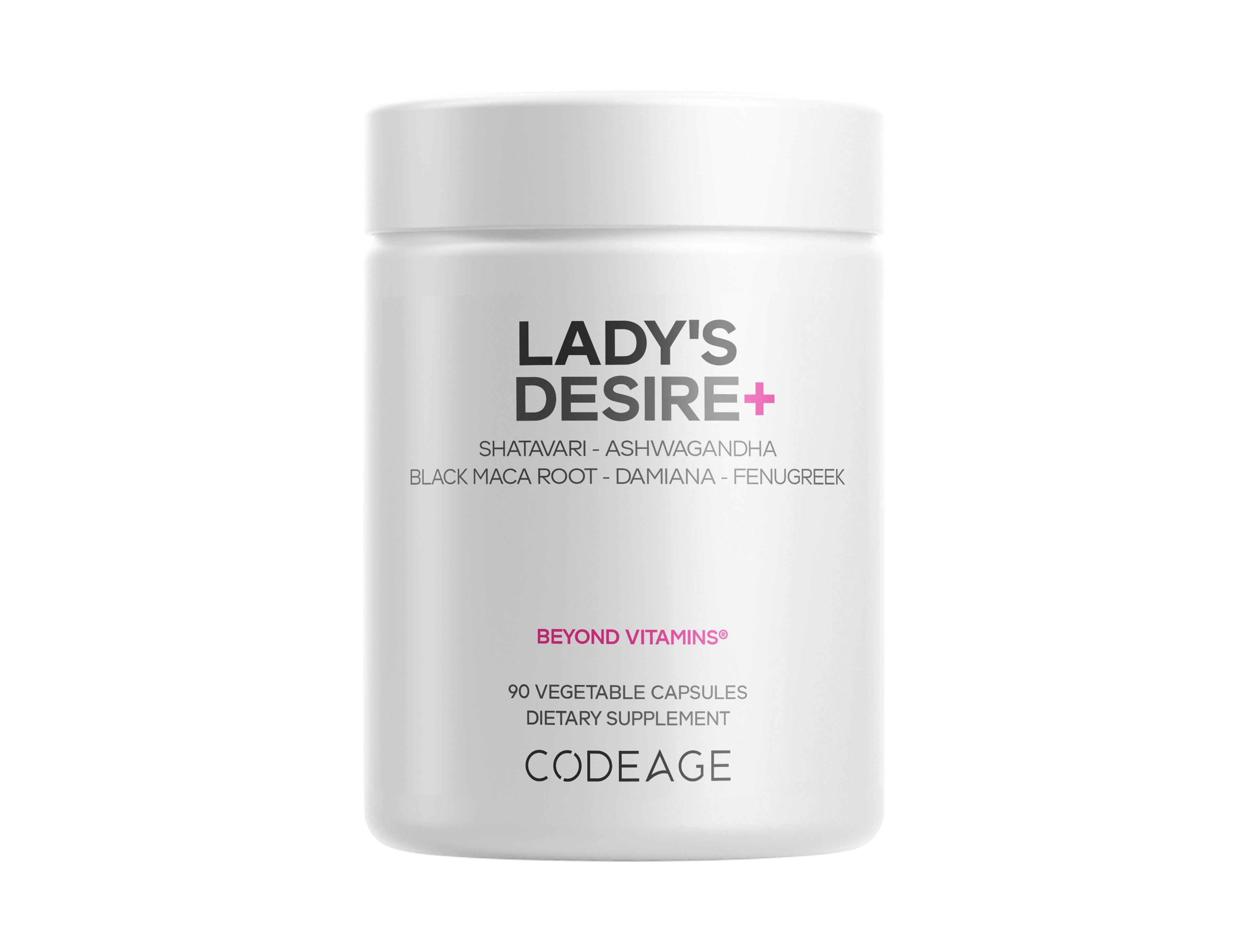 Codeage Lady's Desire Plus, Vitamin B6, Shatavari, Damiana, Maca, L-Arginine HCl, Fenugreek, 90 Count