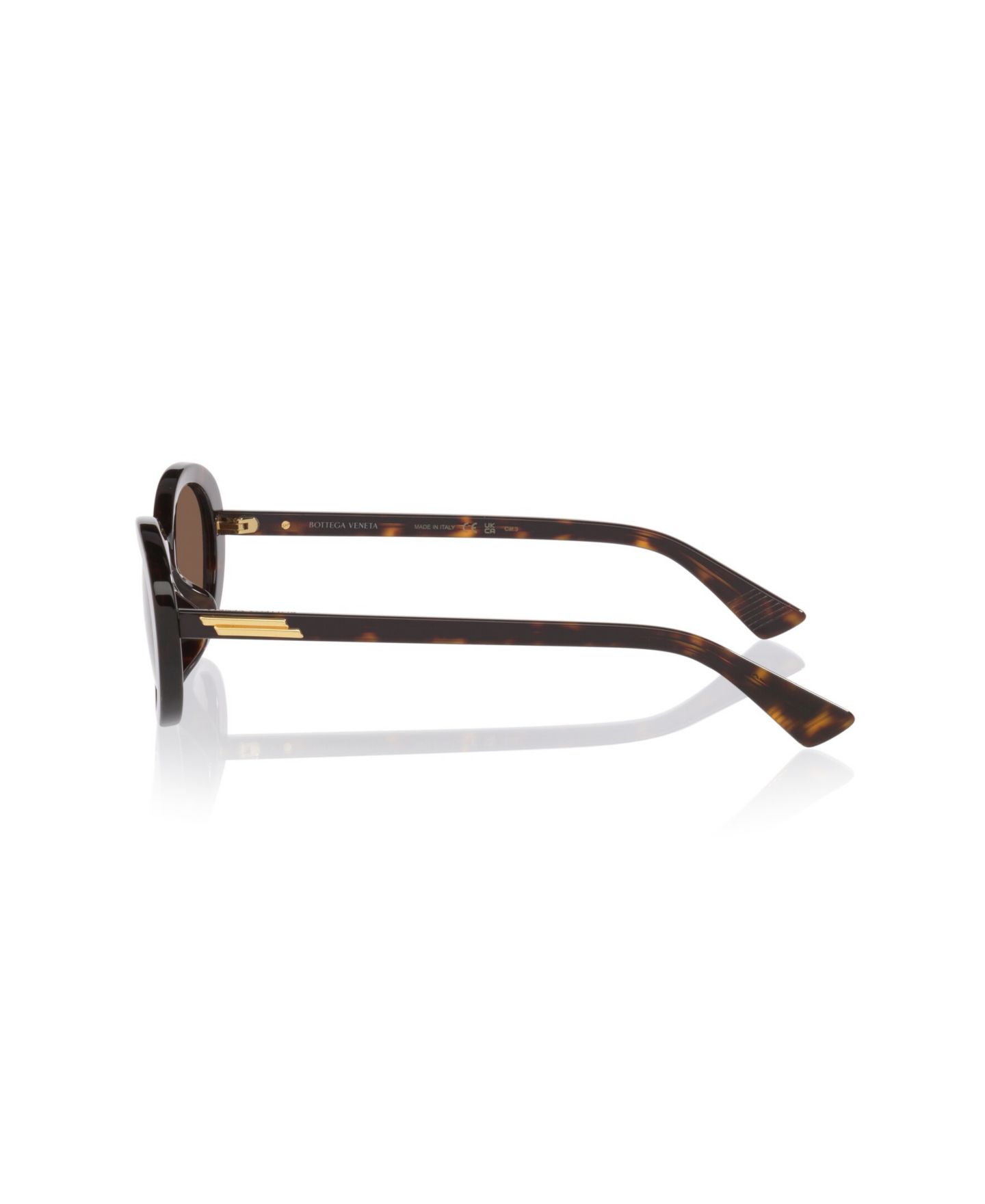 Женские солнцезащитные очки Bottega Veneta Round Low-Bridge BV1415SK, цвет: Чёрный — фото 8
