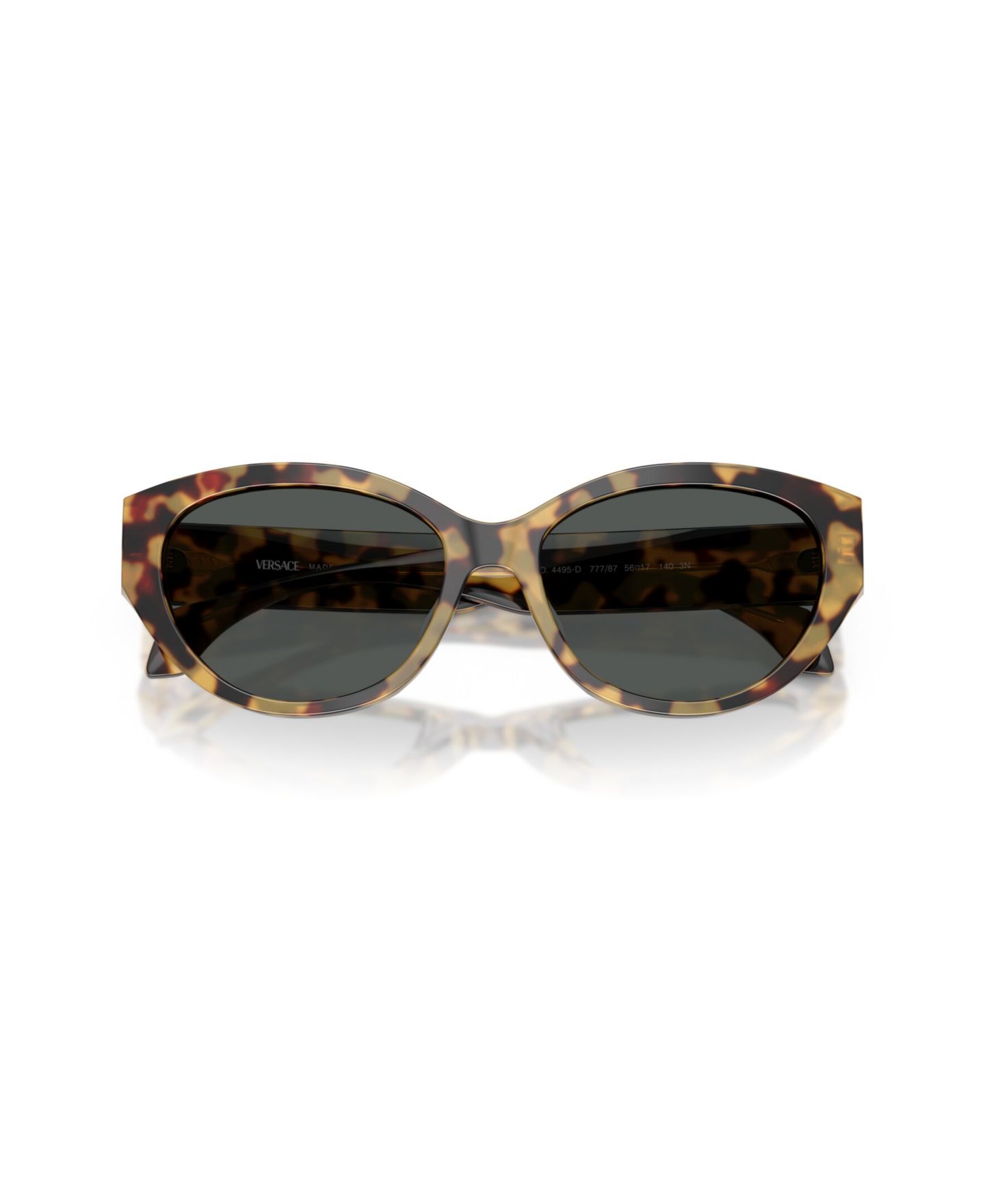 Женские солнцезащитные очки Versace Cat Eye Low Bridge Fit VE4495D, цвет: Коричневый / Жёлтый — фото 5