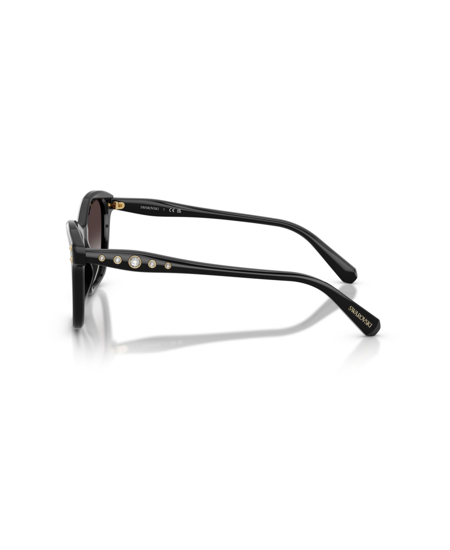 Женские солнцезащитные очки Swarovski Square Crystal SK6063, цвет: Чёрный — фото 5