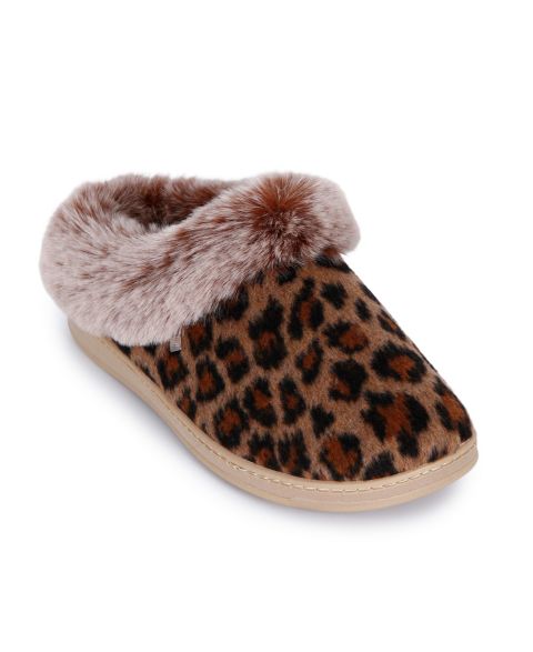 Женские тапочки Isotoner Signature Leo Clog Slippers with Arch Support, цвет: Коричневый