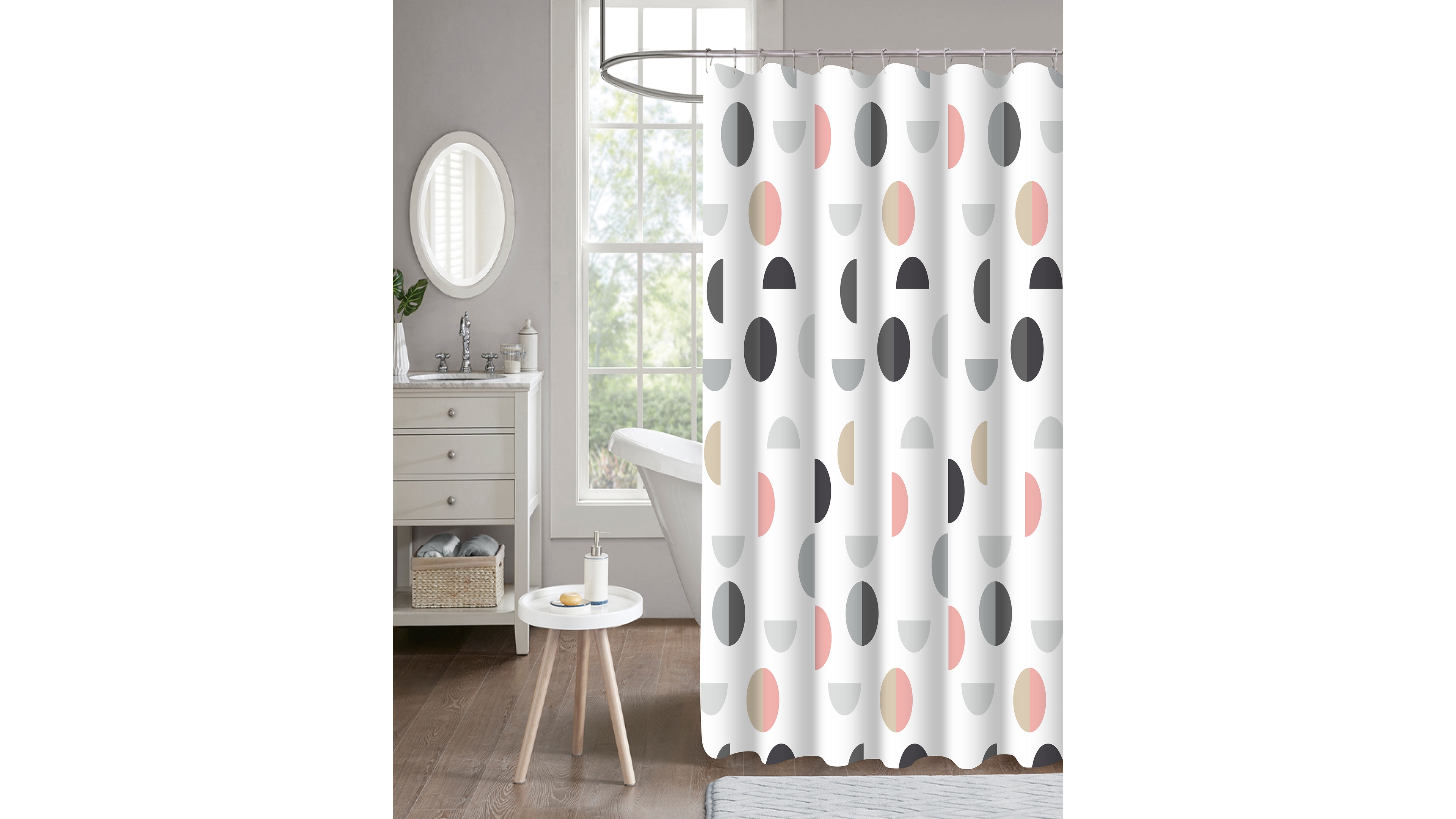 Popular Bath Geometric 14-Piece Shower Curtain and Liner Set