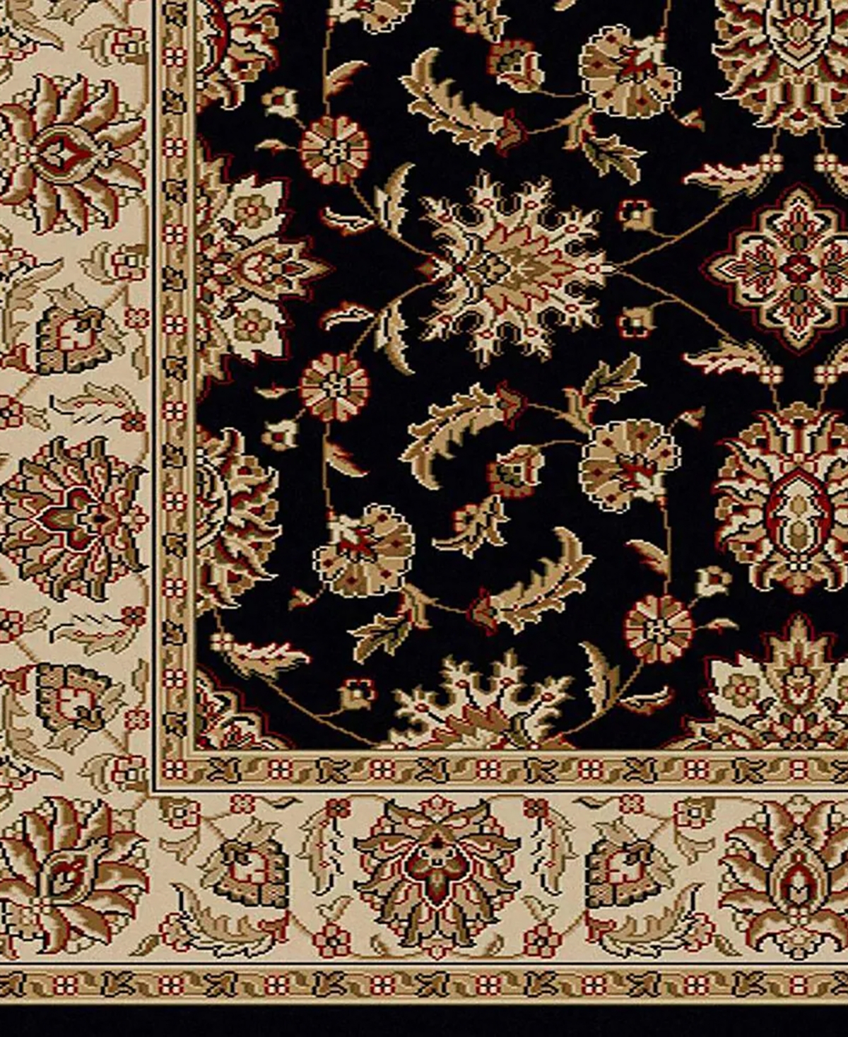 Closeout! Km Home 1592/1014/Black Pesaro Black 2'2" x 7'7" Runner Rug