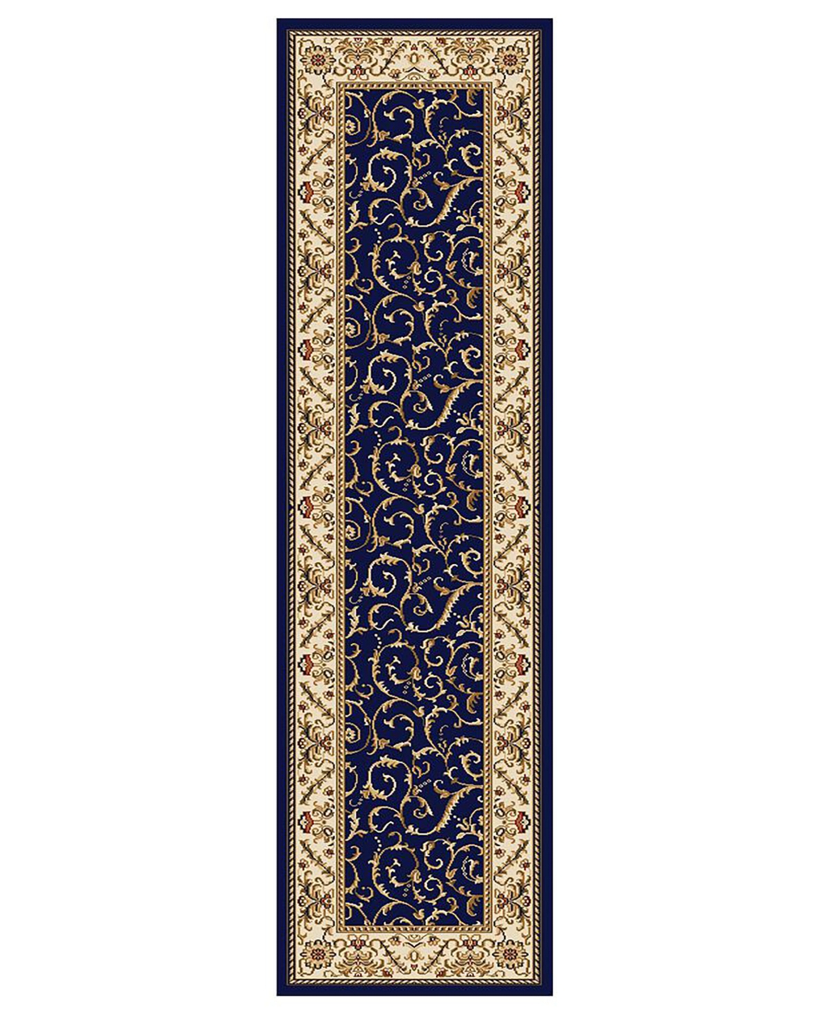 Closeout! Km Home 1599/1554/Navy Pesaro Blue 2'2" x 7'7" Runner Rug