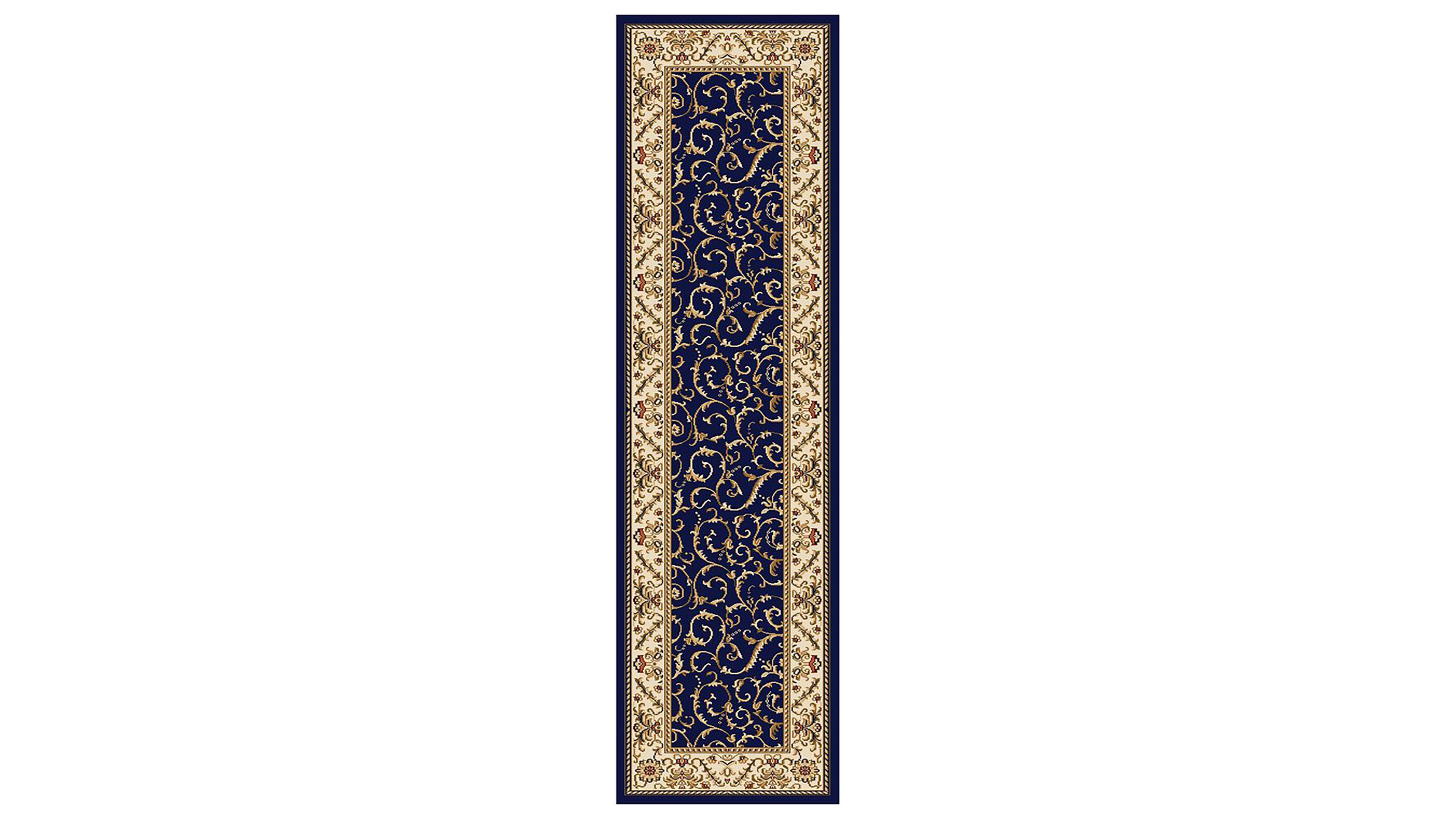 Closeout! Km Home 1599/1554/Navy Pesaro Blue 2'2" x 7'7" Runner Rug