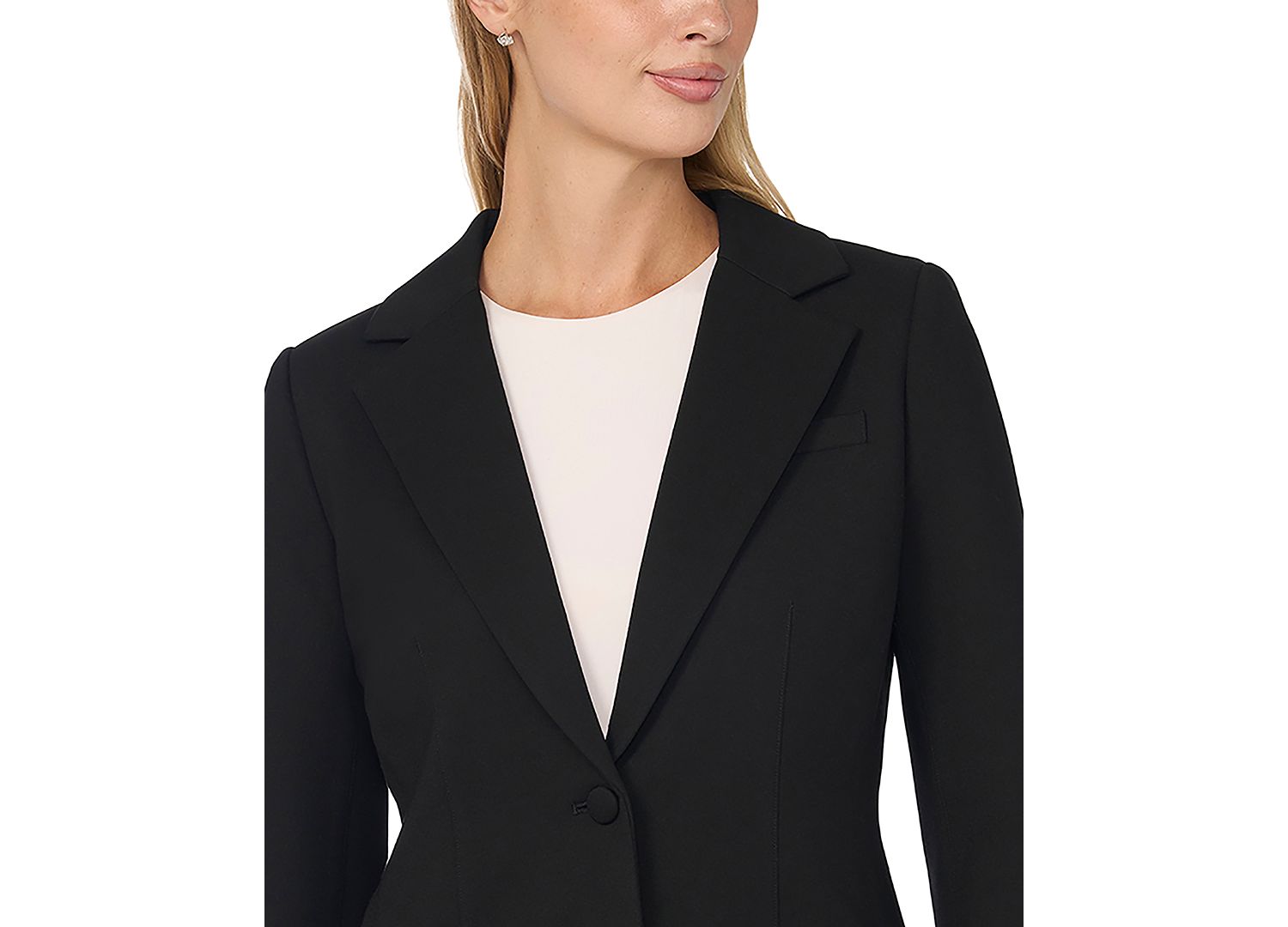 Women's Stretch Single-Breasted Blazer With Patch Pockets