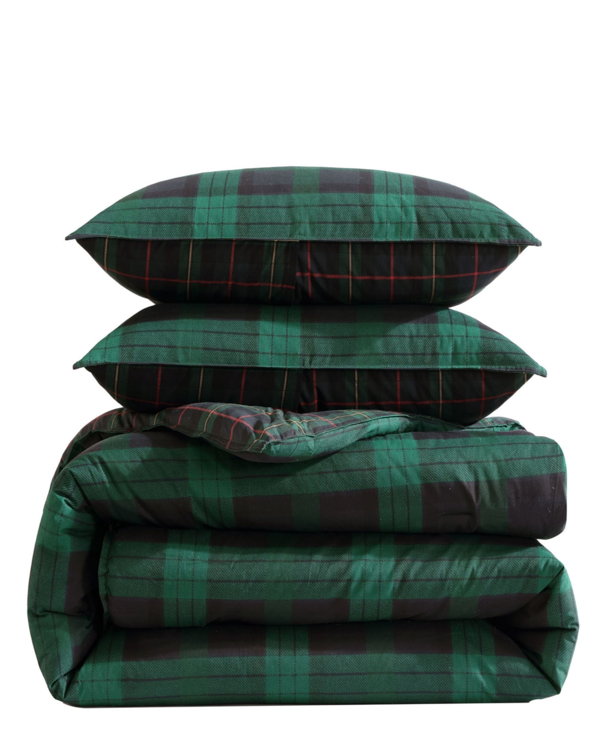 Eddie Bauer Woodland Tartan Green Duvet Cover Set