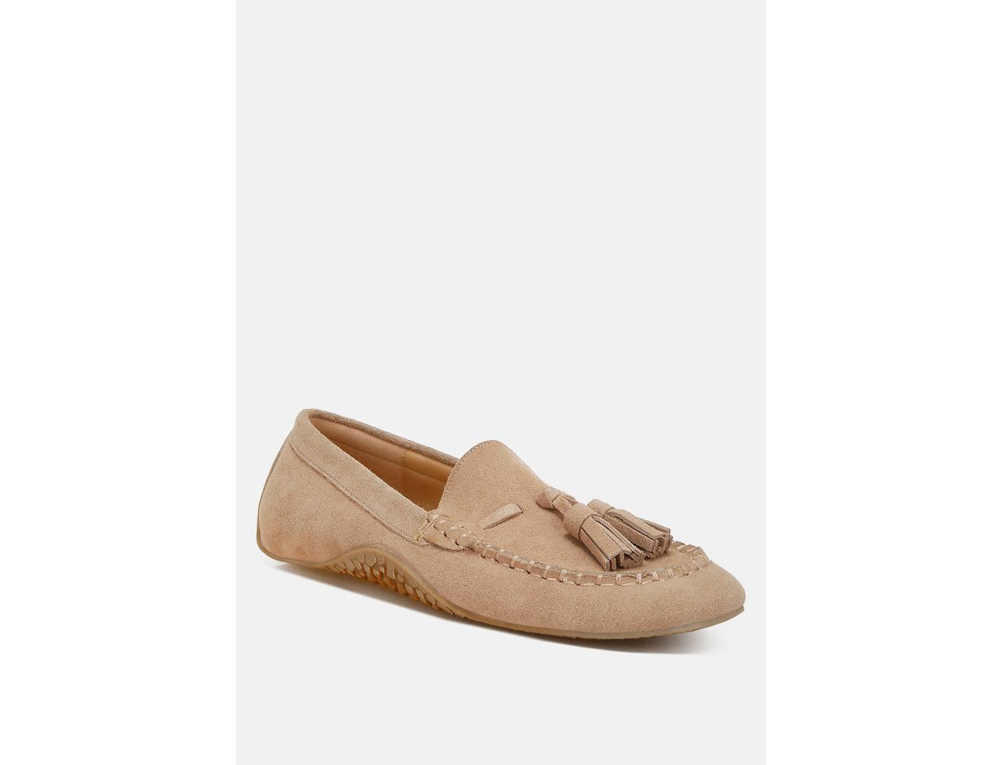 Женские туфли Rag & Co Kipstar Suede Round Toe Tassel s, цвет: Бежевый — фото 7