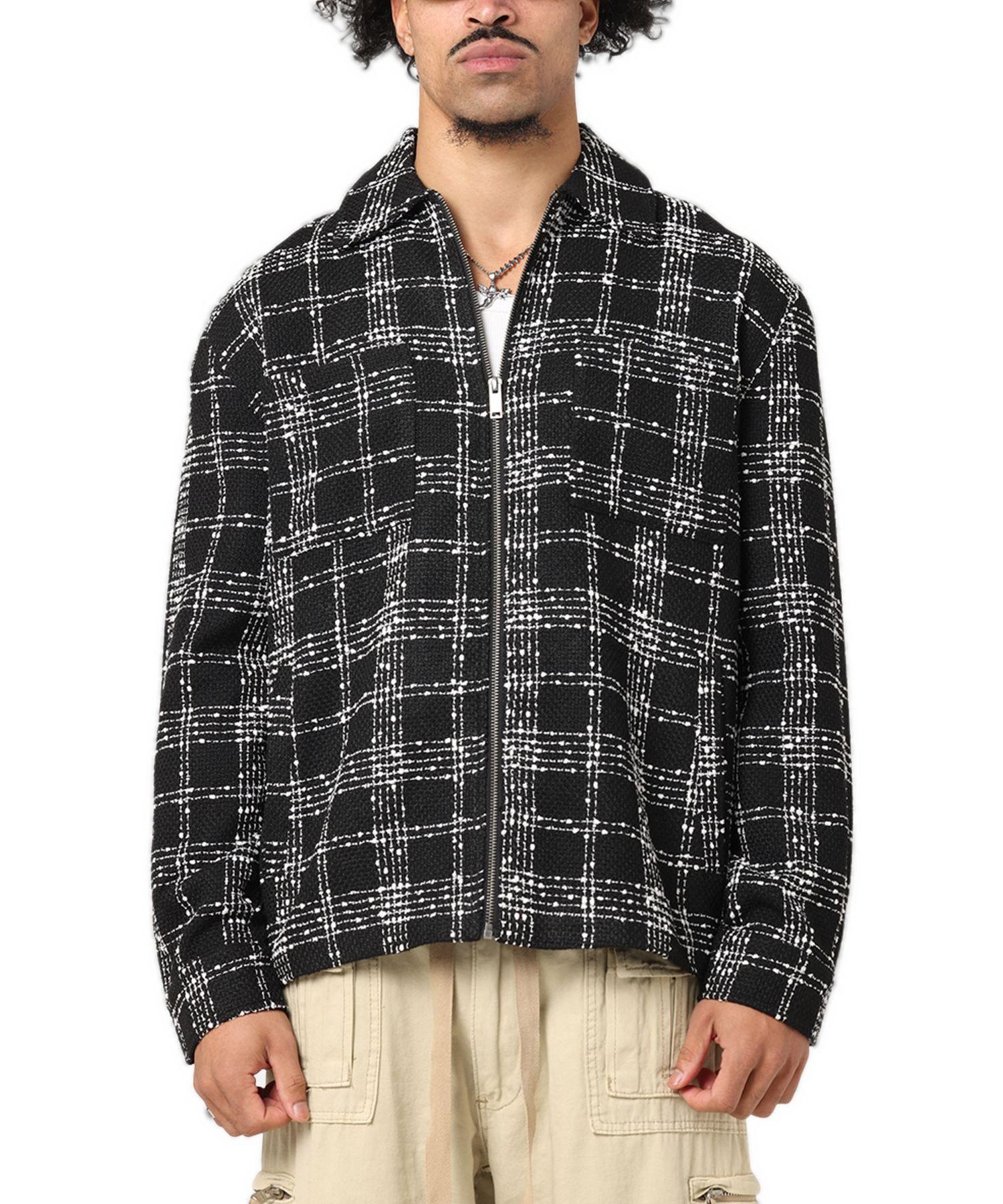 Men's Boucle Tweed Zip Jacket