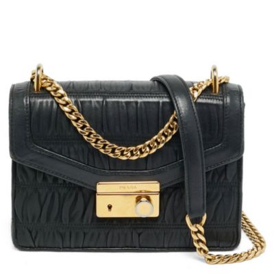 Gaufre Ruched-Leather Chain Shoulder Bag