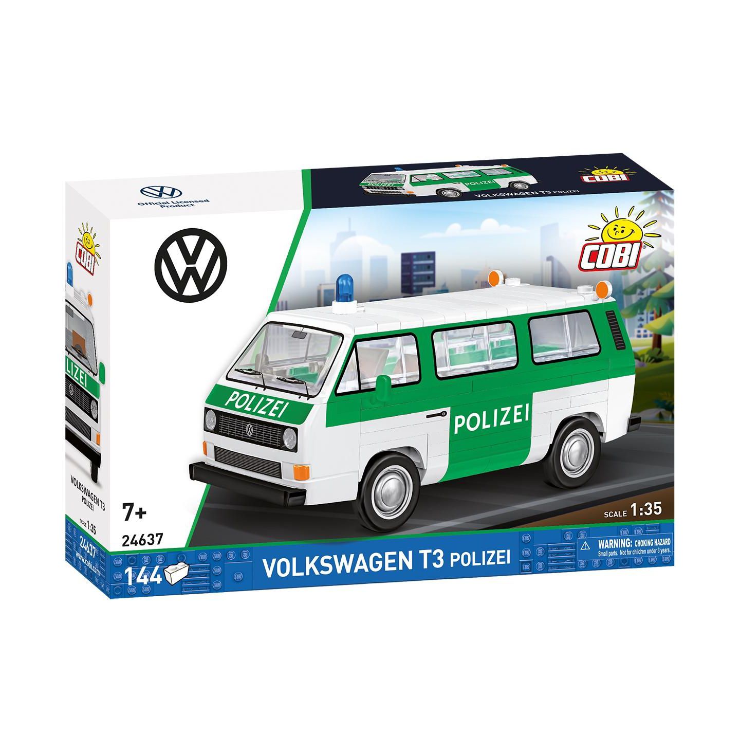 Детский конструктор COBI Action Town Volkswagen T3 Police Bus 144-Piece Building Set, Ages 7+, цвет: Open Miscellaneous — фото 1