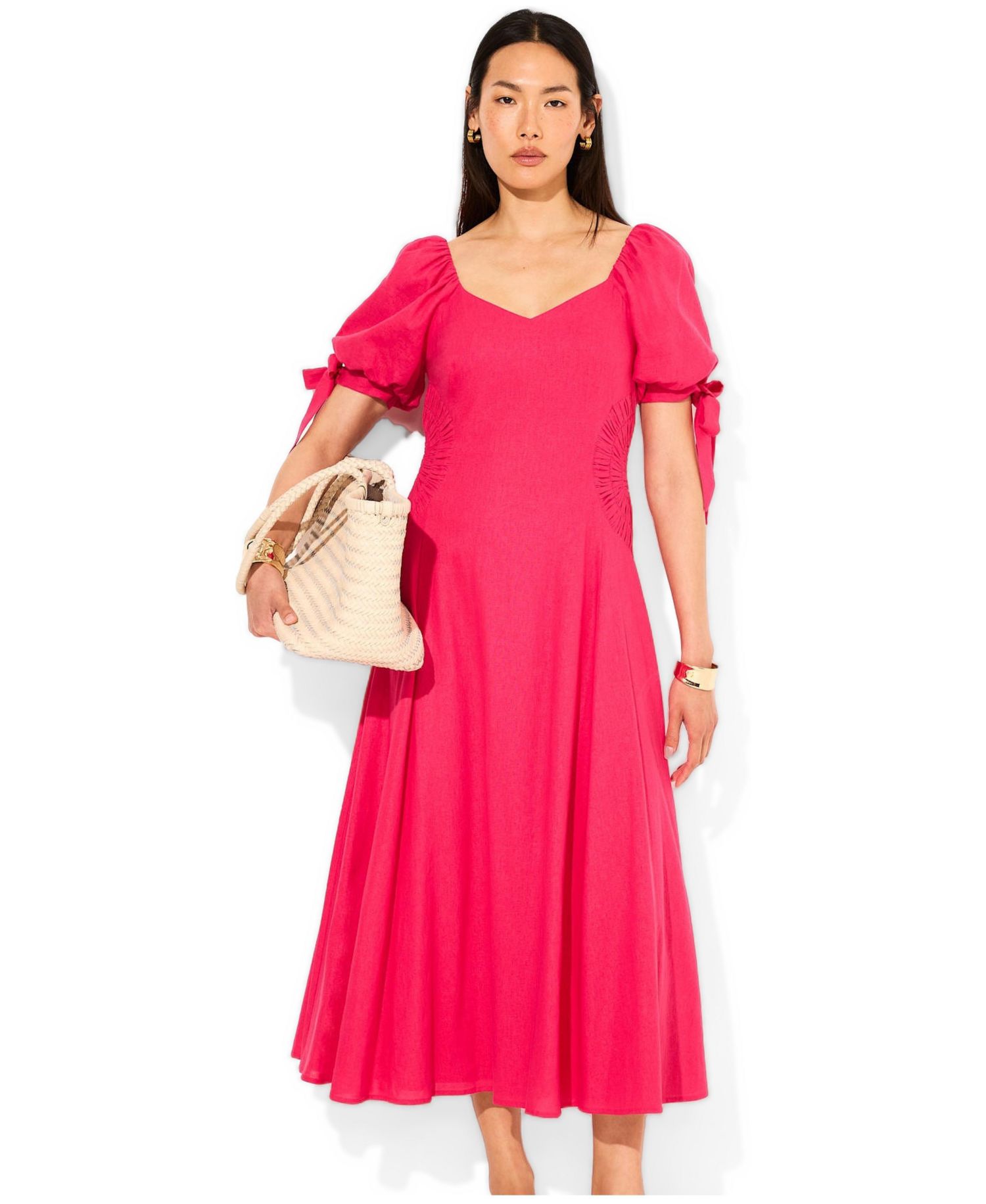 Women's Sweetheart Puff-Sleeve Maxi Dress