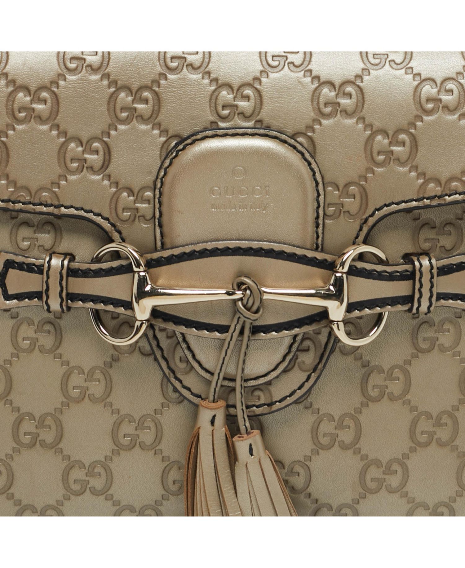 Emily Guccissima Leather Chain-Strap Medium Shoulder Bag