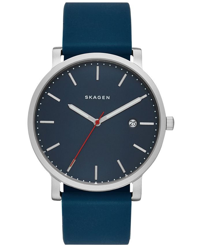 Skagen Men's Hagen Blue Silicone Strap Watch 40mm SKW6343 - Macy's