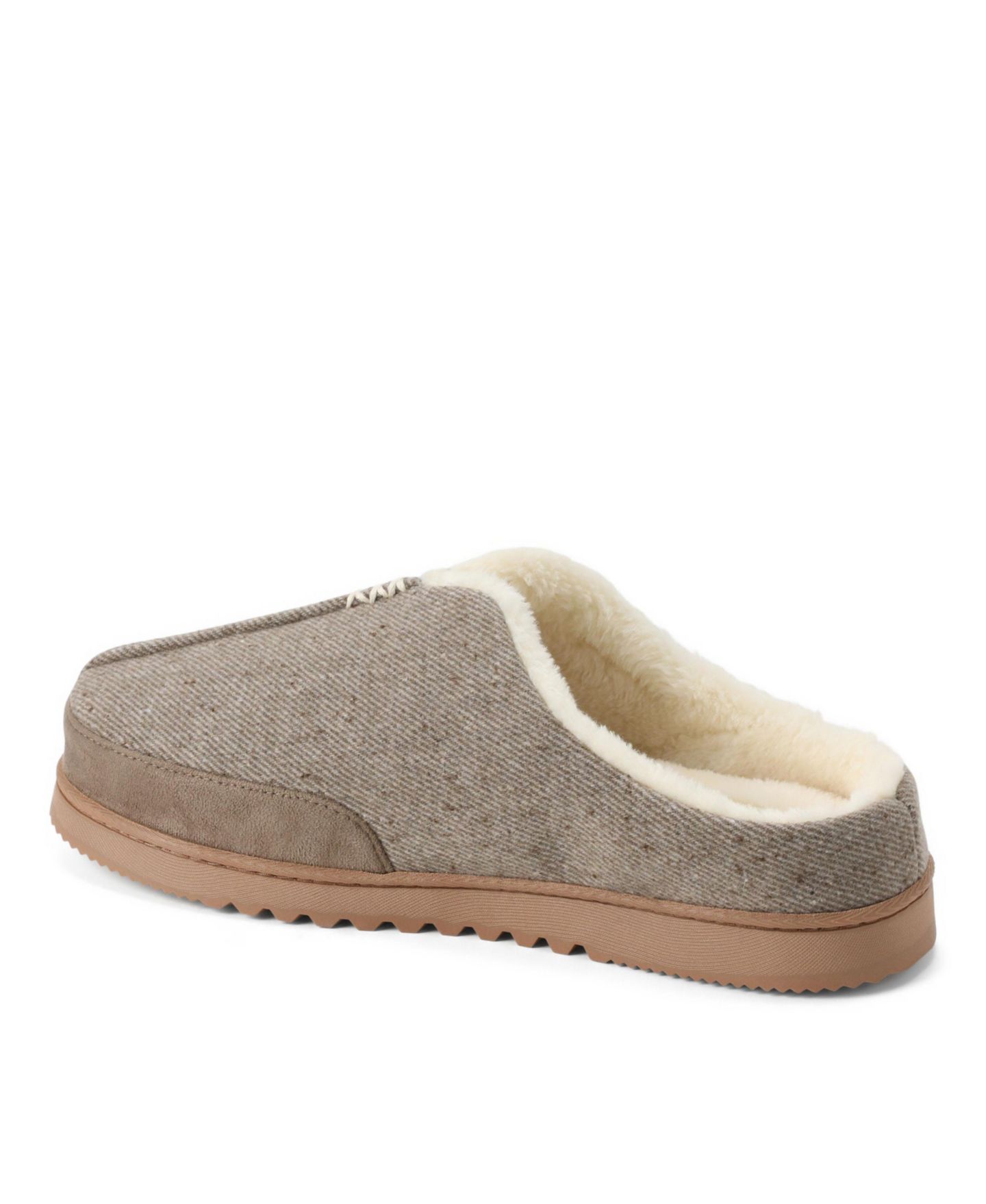 Мужские сабо Dearfoams Aldan Indoor-Outdoor Round Toe Clog Slippers, цвет: Серо-бежевый — фото 6