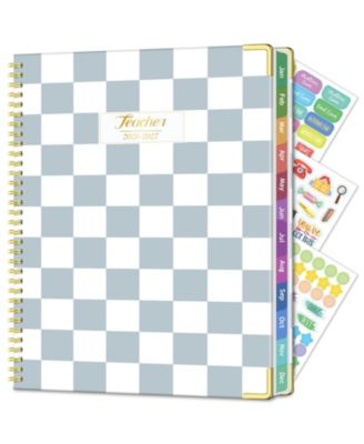 Academic Year Teacher Planner Lesson Plan Book Spiral Hardcover Calendar Checklists Stickers