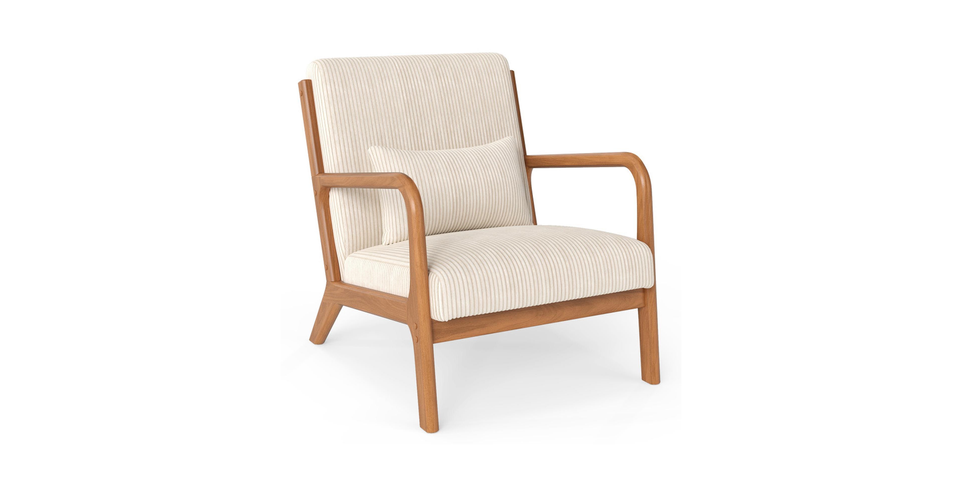 Gouun Corduroy Accent Chair with a Lumbar Support Pillow