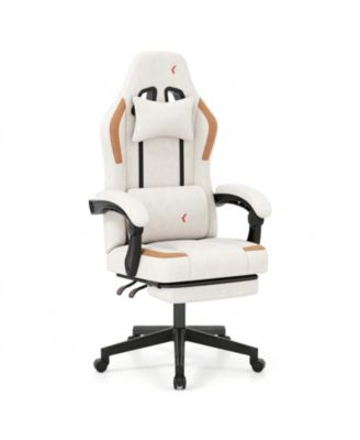 Ergonomic Video Game Chair with Padded Headrest Lumbar Support and Footrest