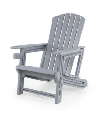 Weather-Resistant Adirondack Chair with 103-Degree Inclined Backrest