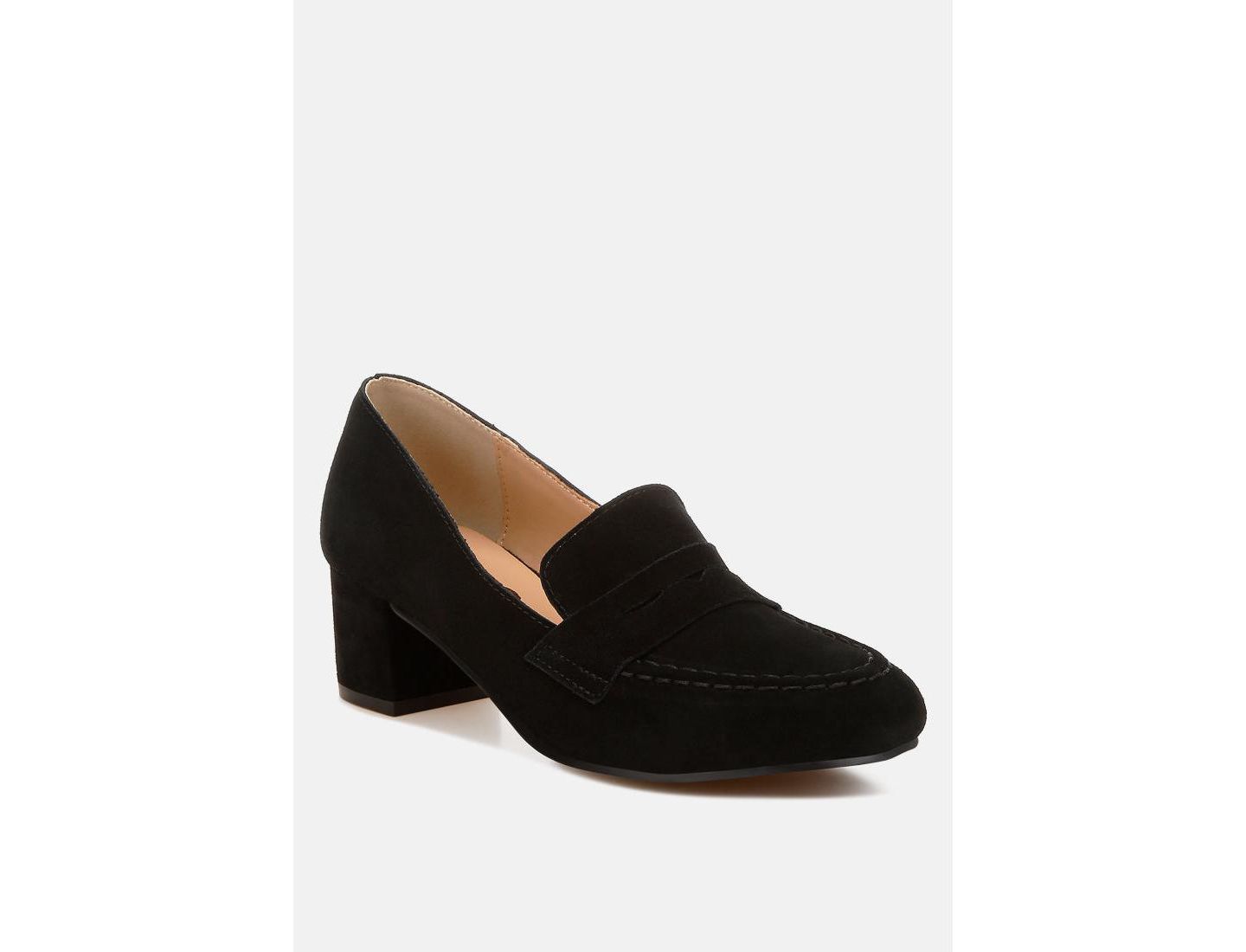 Женские туфли Rag & Co Astra Block Heel Genuine Suede, цвет: Чёрный — фото 8