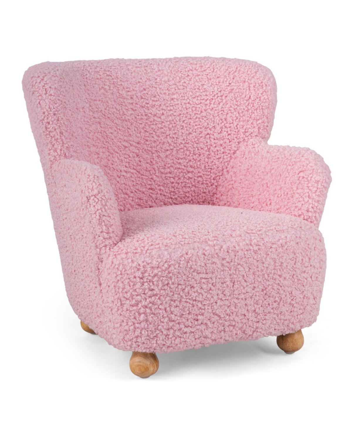 Gouun Sherpa Kids Sofa Chair and Anti-Slip Solid Wood Legs