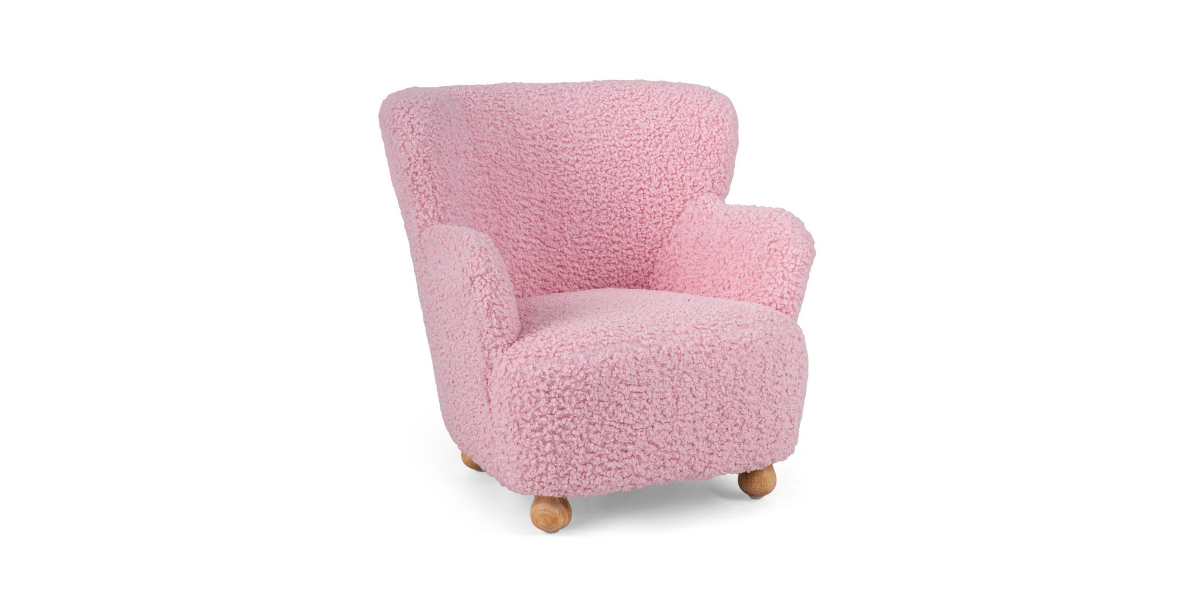 Gouun Sherpa Kids Sofa Chair and Anti-Slip Solid Wood Legs