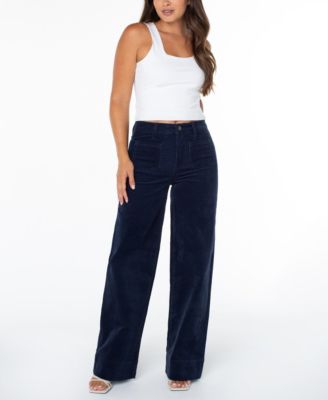 Juniors' High-Rise Wide-Leg Corduroy Jeans