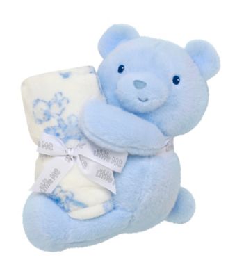 Baby Faux Fur Plush Bear and Blanket, 2-Piece Set
