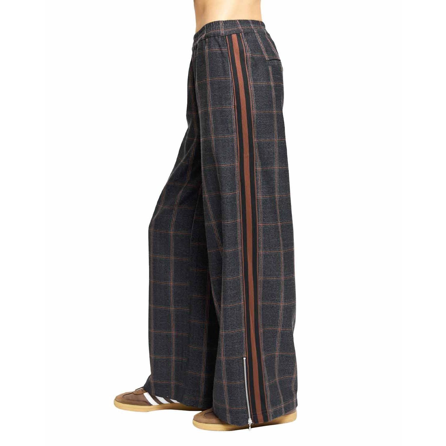 Women's Lyla Plaid Wide-Leg Pull-On Trousers