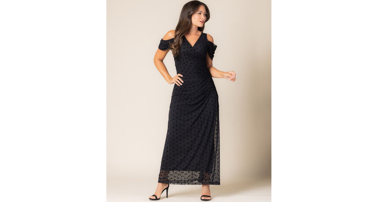 Women's Seraphina Cold-Shoulder Mesh Gown