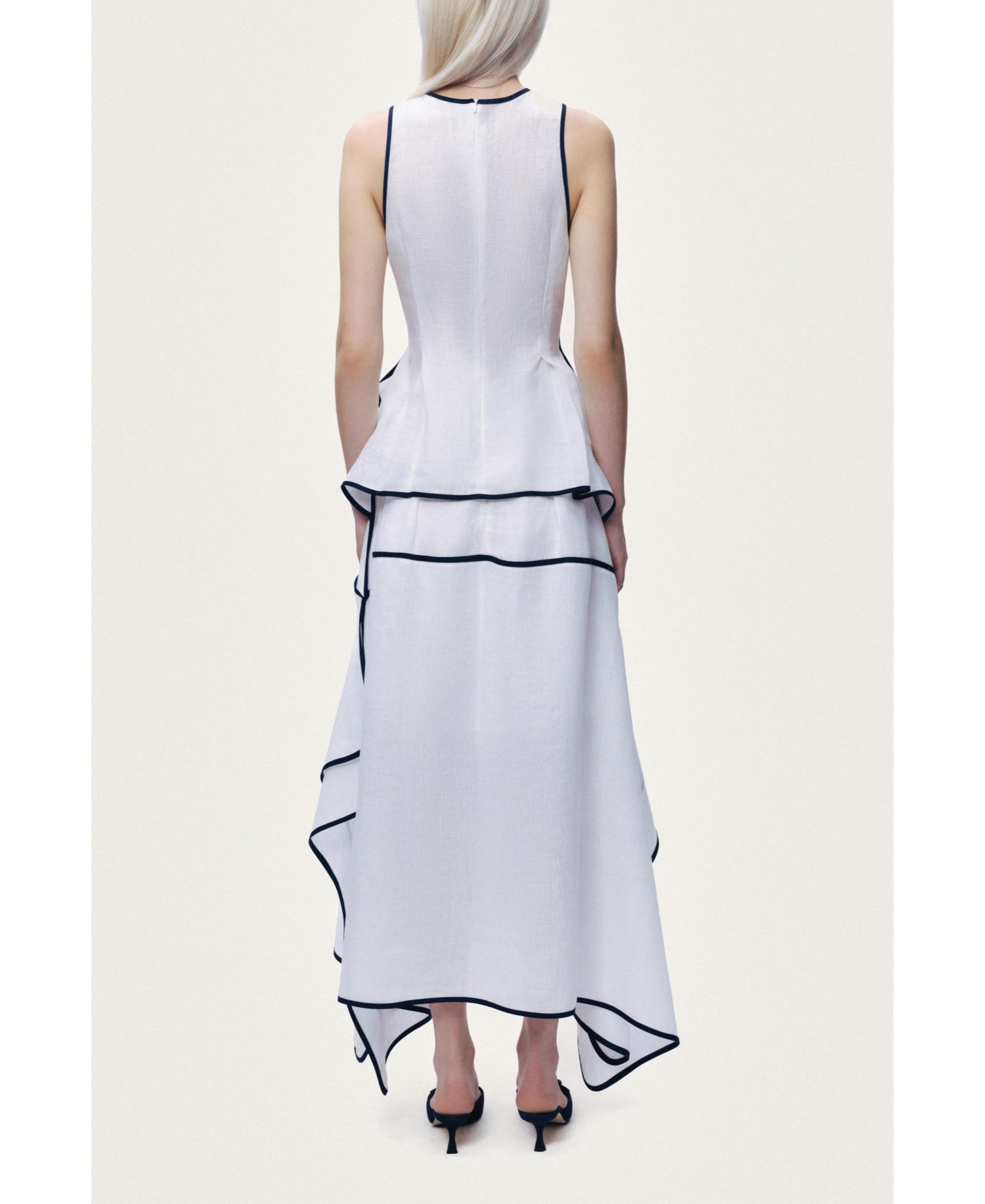 Women's Linen High-Waisted Asymmetric Hem Skirt