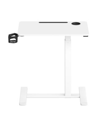 Small Standing Desk, Rolling Sit to Stand Desk with Cup Holders