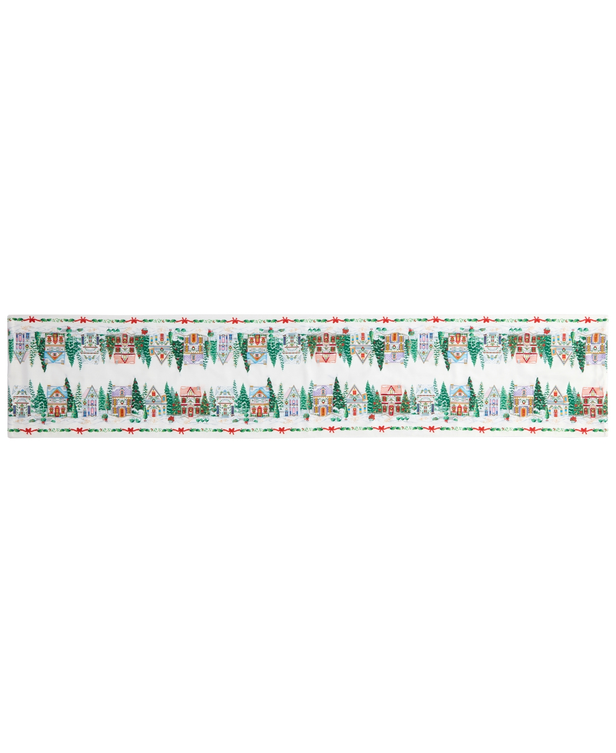 Lenox Spice Village Christmas Embroidered Table Runner, 14" x 70"
