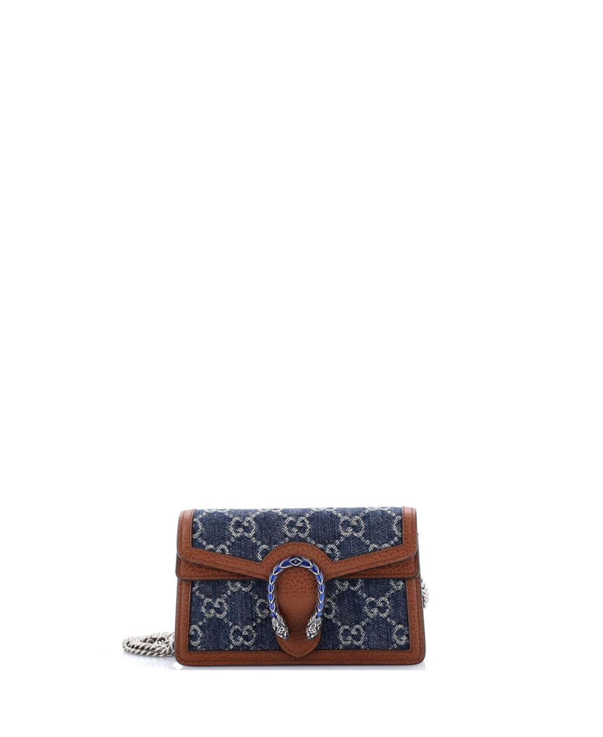 Pre-Owned Gucci Super Mini Dionysus Bag Gg Denim - Blue
