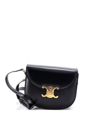 Triomphe Clea Flap Leather Crossbody Bag
